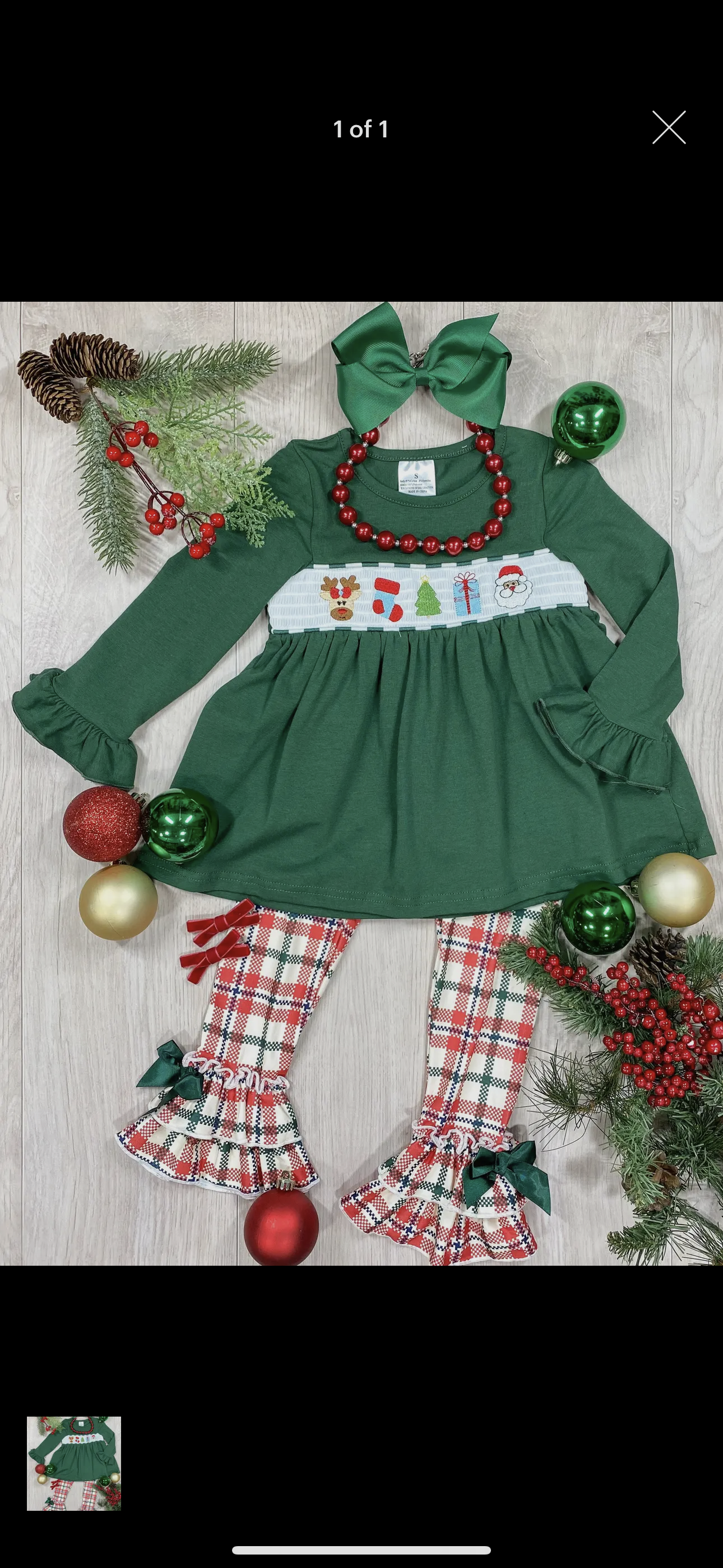 Smocked Christmas pants set