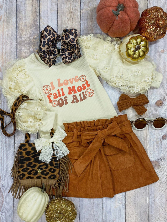I Love Fall skirt set