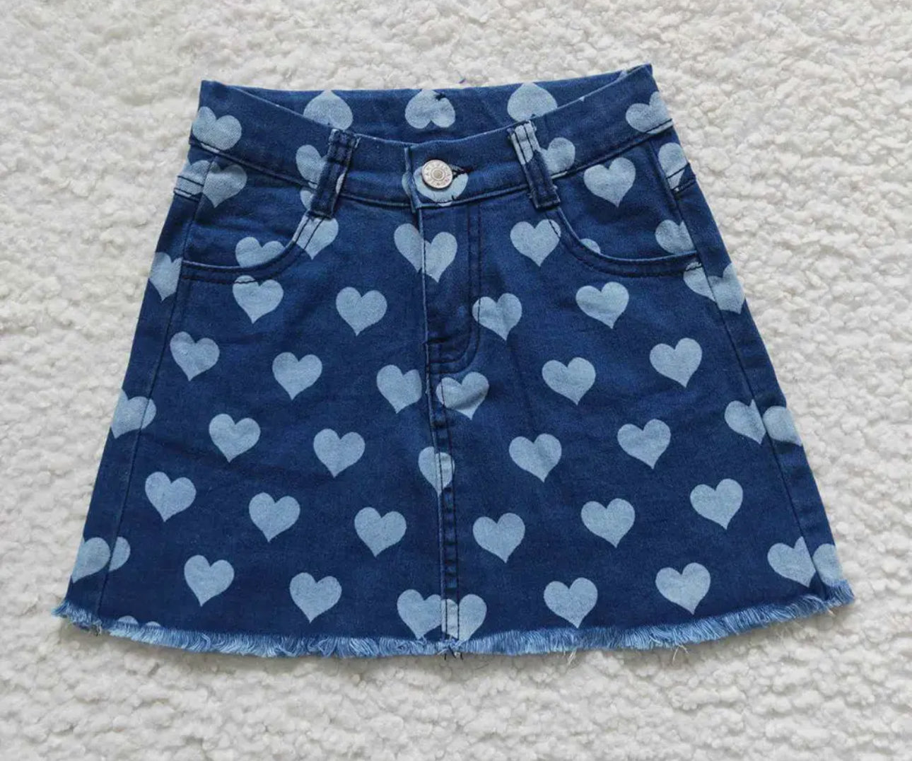 Hearts denim skirt