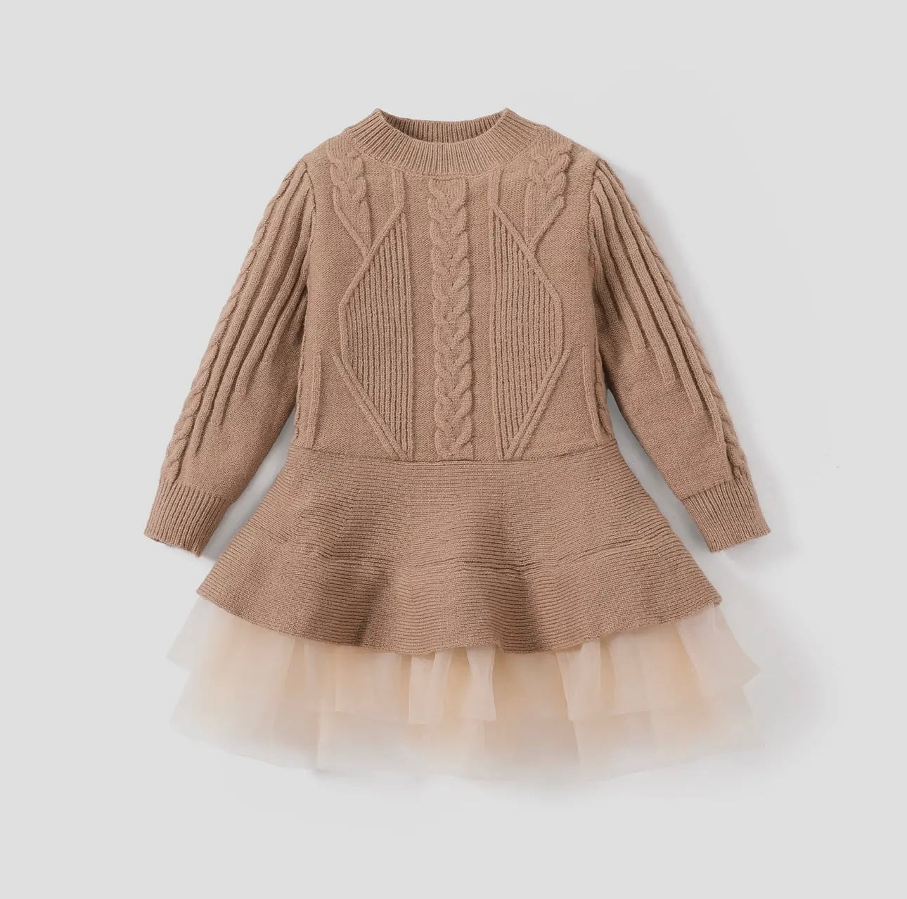 Penelope neutral sweater-knit dress